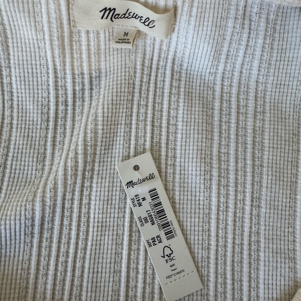 NWT Madewell ribbed tank with ruffle collar size medium - Picture 5 of 5